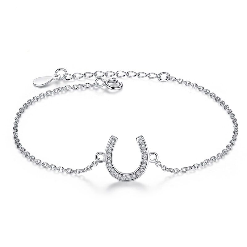 Silber Armband Armkettchen mit Hufeisen 1 PANDACHARMS Silber Armband Armkettchen mit Hufeisen, SKU B01107