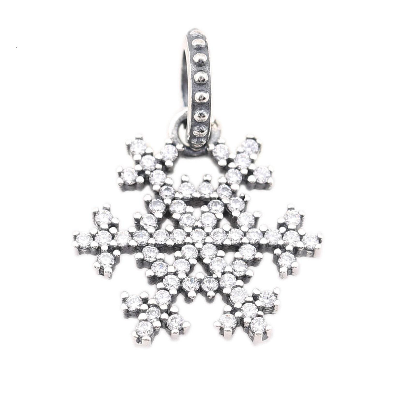 Glitzernde Schneeflocke Charm Anhänger 1 PANDACHARMS Glitzernde Schneeflocke Charm Anhänger, SKU C02092