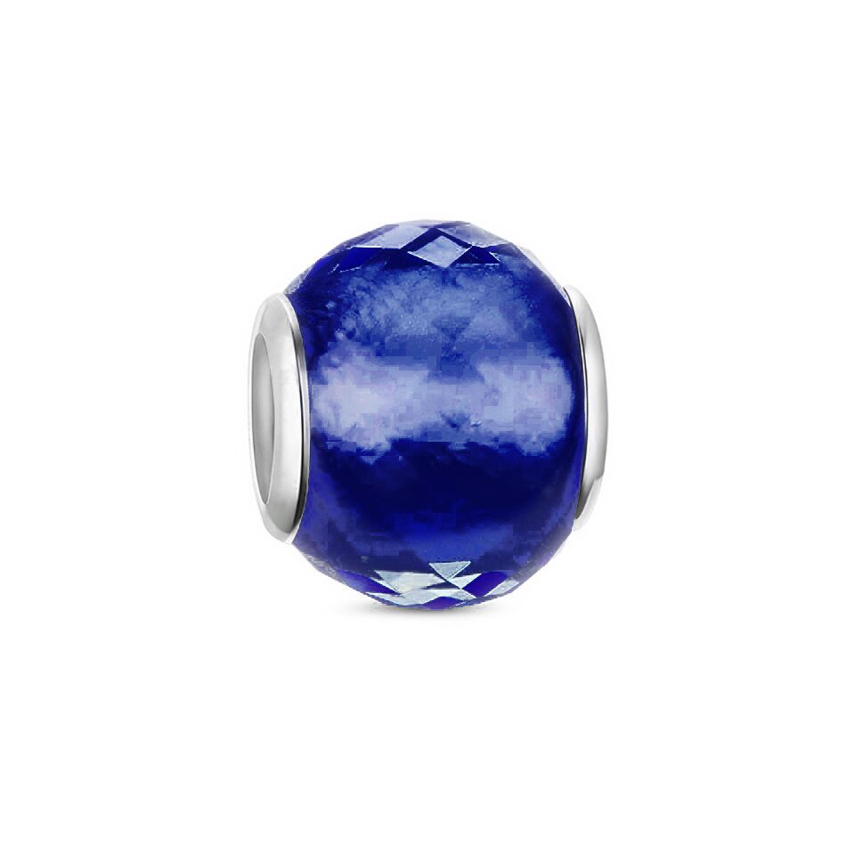 Kleiner Dunkelblauer Facettenglas Charm 1 PANDACHARMS Kleiner Dunkelblauer Facettenglas Charm, SKU B01034d