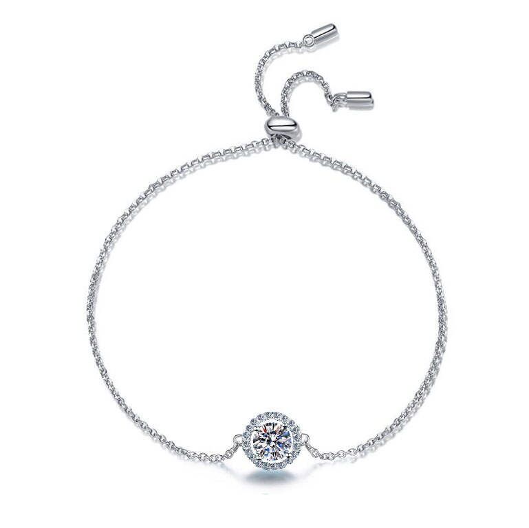 Silber Armband Armkettchen Solitaire 1 PANDACHARMS Silber Armband Armkettchen Solitaire, SKU B02102