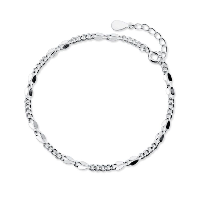 Silber Armband Flache Polierte Gliederkette 1 PANDACHARMS Silber Armband Flache Polierte Gliederkette, SKU B02106