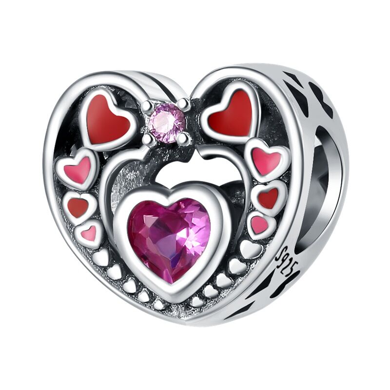 Pinke Herzgeschenke Charm 1 PANDACHARMS Pinke Herzgeschenke Charm, SKU C04067