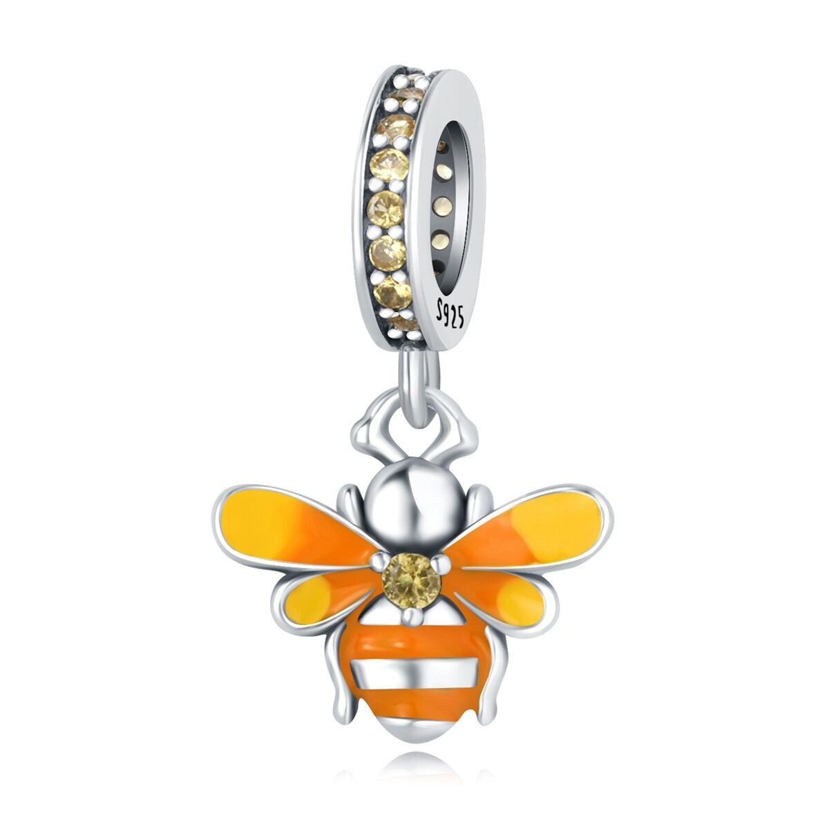 Orange Biene Charm Anhänger 1 PANDACHARMS Orange Biene Charm Anhänger, SKU C04054