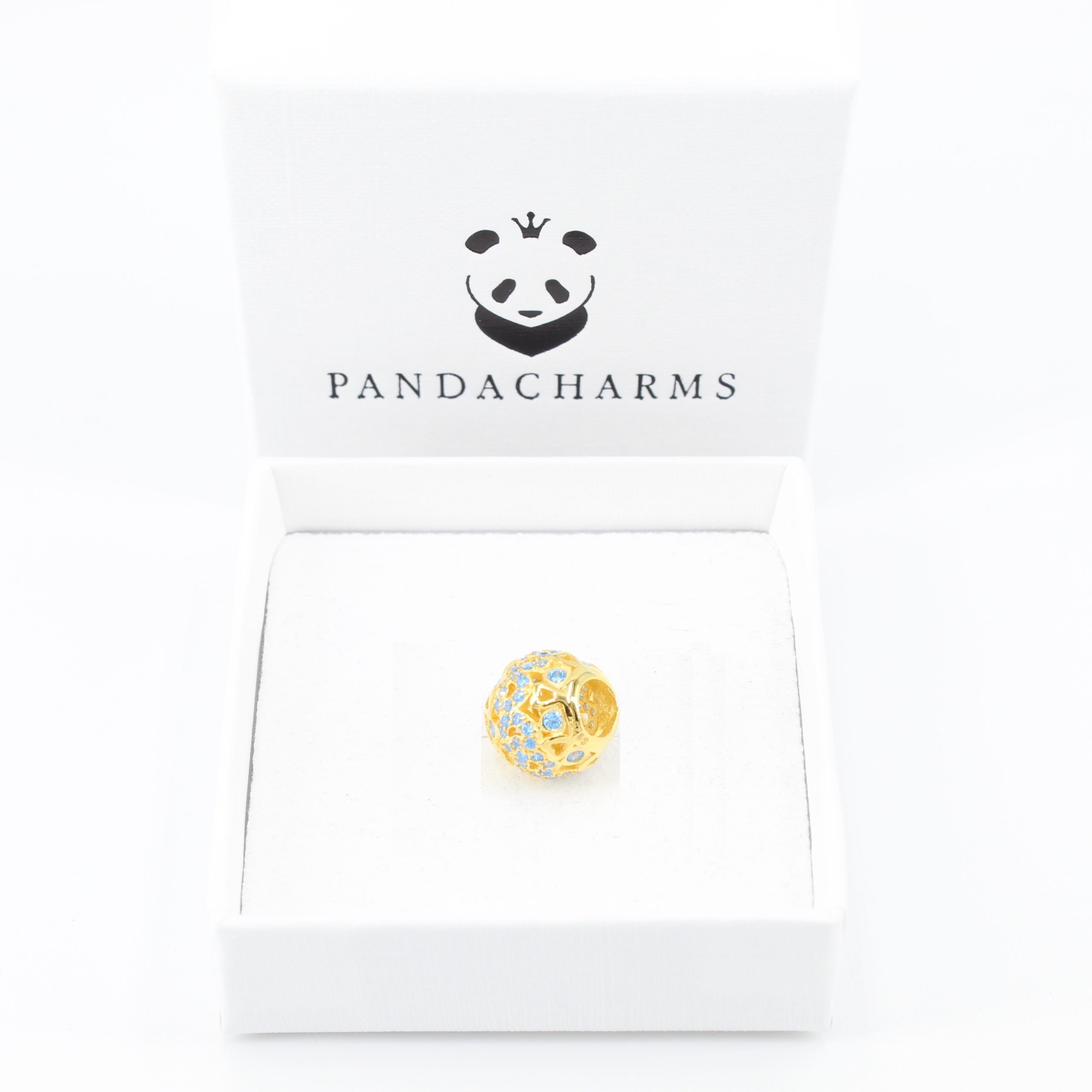 Goldblauer Herzball Charm 4 Goldblauer Herzball Charm