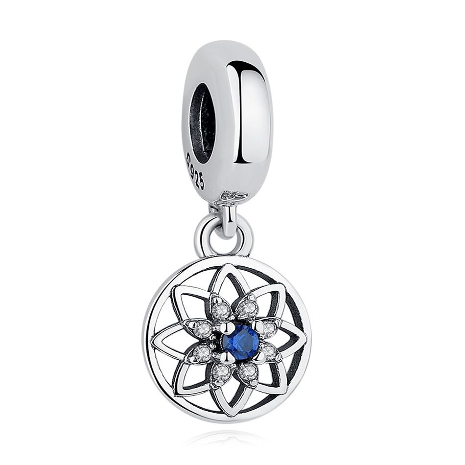 Blaues Sternenornament Charm Anhänger 1 PANDACHARMS Blaues Sternenornament Charm Anhänger, SKU C01064