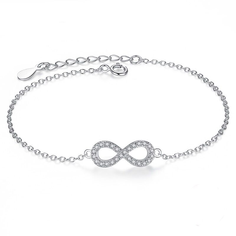 Silber Armband Armkettchen Unendlichkeit 1 PANDACHARMS Silber Armband Armkettchen Unendlichkeit, SKU B01105