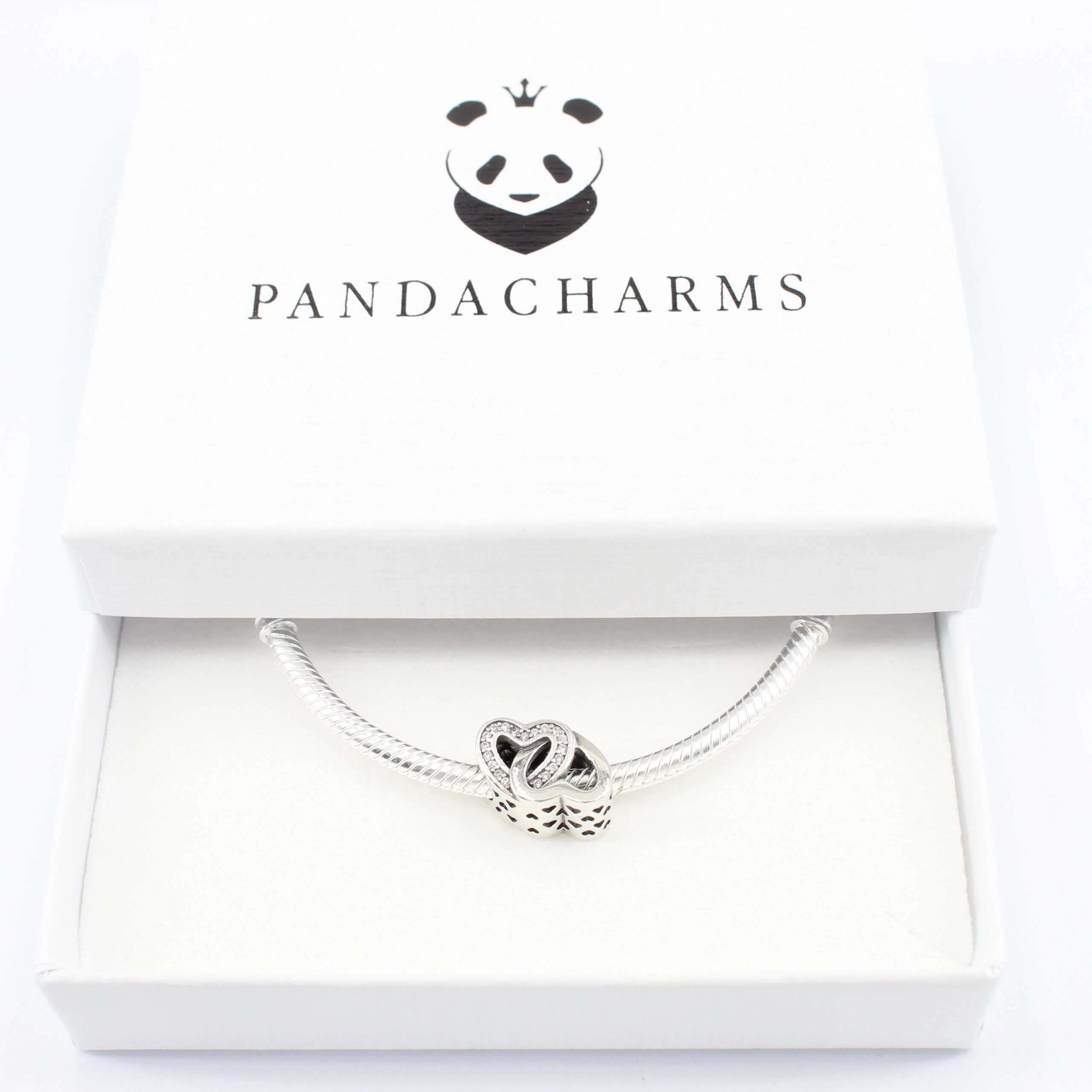 Verschlungene Herzen Weiß Charm 3 Verschlungene Herzen Weiß Charm