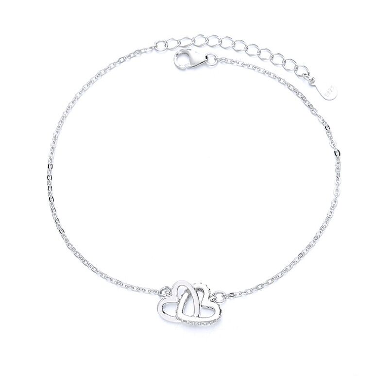 Silber Armband Armkettchen Verschlungene Herzen 1 PANDACHARMS Silber Armband Armkettchen Verschlungene Herzen, SKU B02103