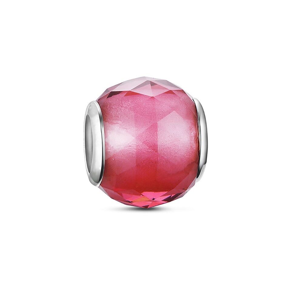 Kleiner Roter Facettenglas Charm 1 PANDACHARMS Kleiner Roter Facettenglas Charm, SKU C01034o